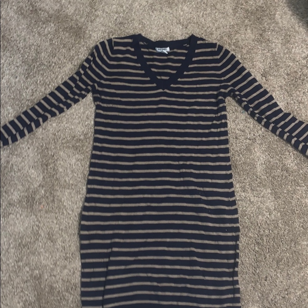 Old Navy Blue Striped Long sleeve Dress